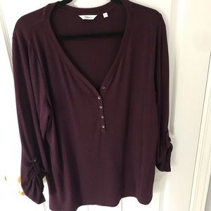 Reitmans 3/4 Sleeve Printed Henley Top